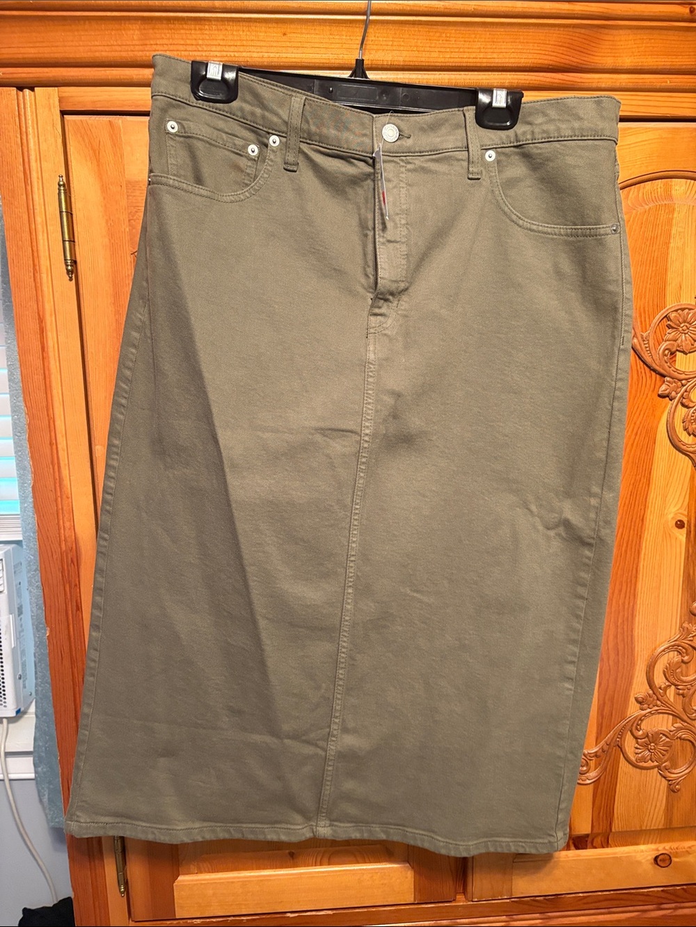 Banana Republic Olive Green Midi Skirt